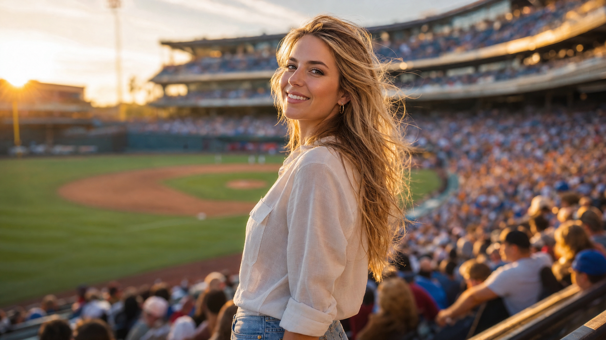 seeda.app test woman subject in a stadium broadcast clip