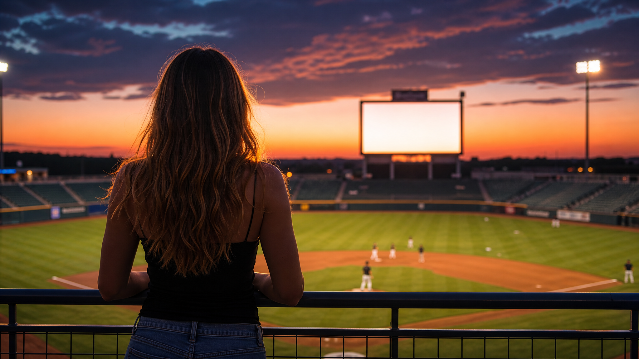 AI baseball stadium video generator jumbotron display example for social media