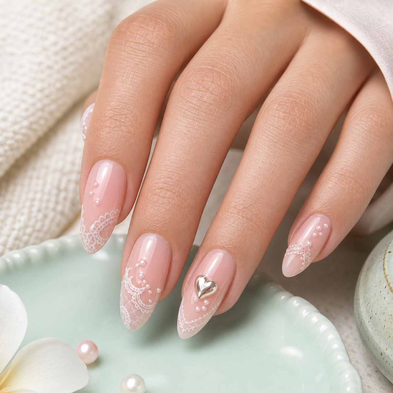 Nail texture comparison chart with glossy, matte, chrome, velvet, and glitter finishes