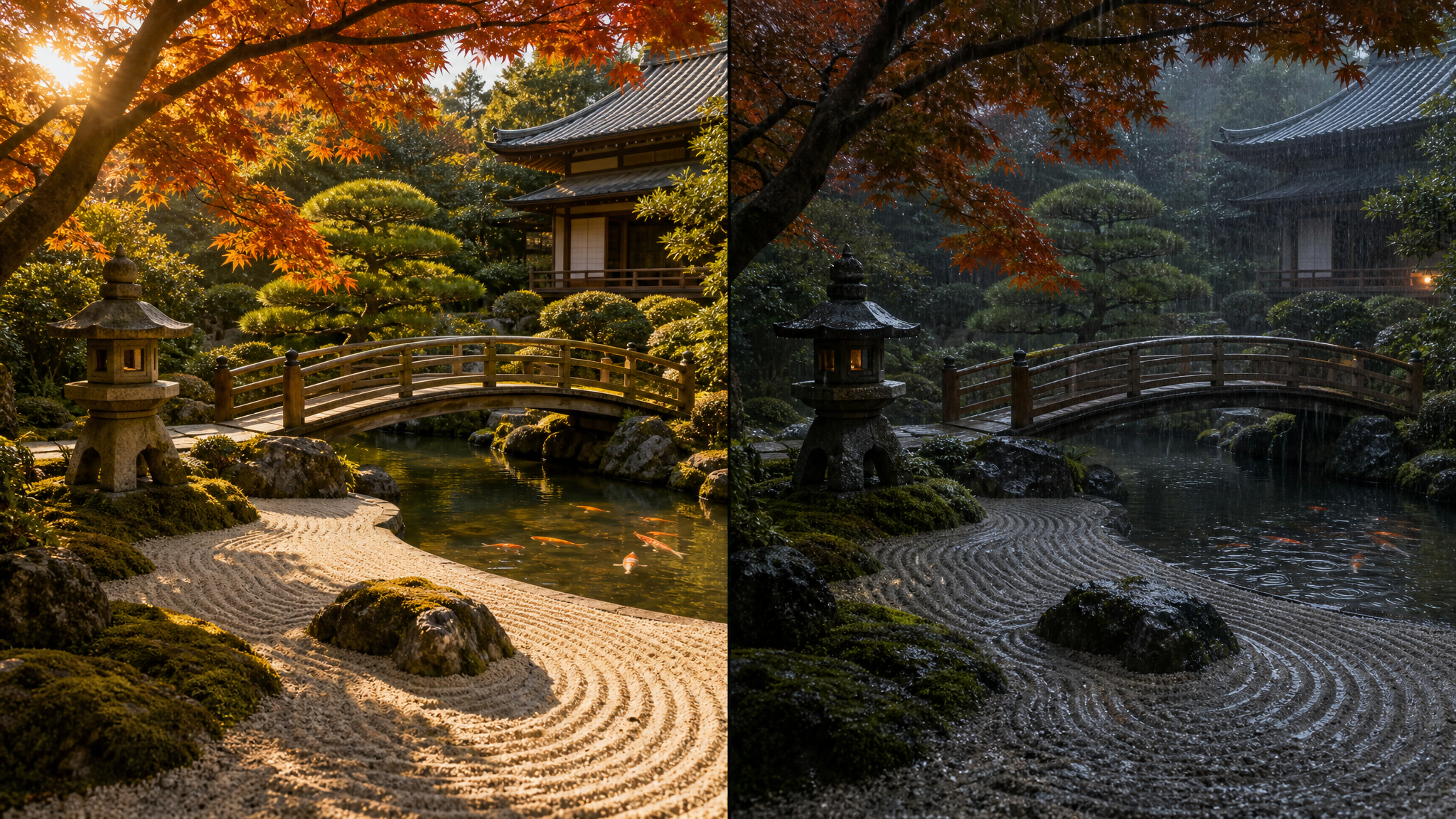 AI rain effect on photo online case study beach engagement transformed with gentle romantic rain