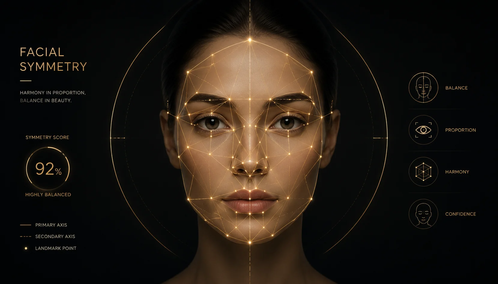Face symmetry calculator tip: avoid extreme expressions for accurate measurement