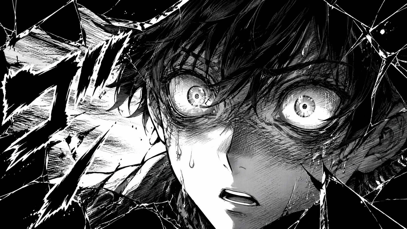 Black and white manga reaction seed panel