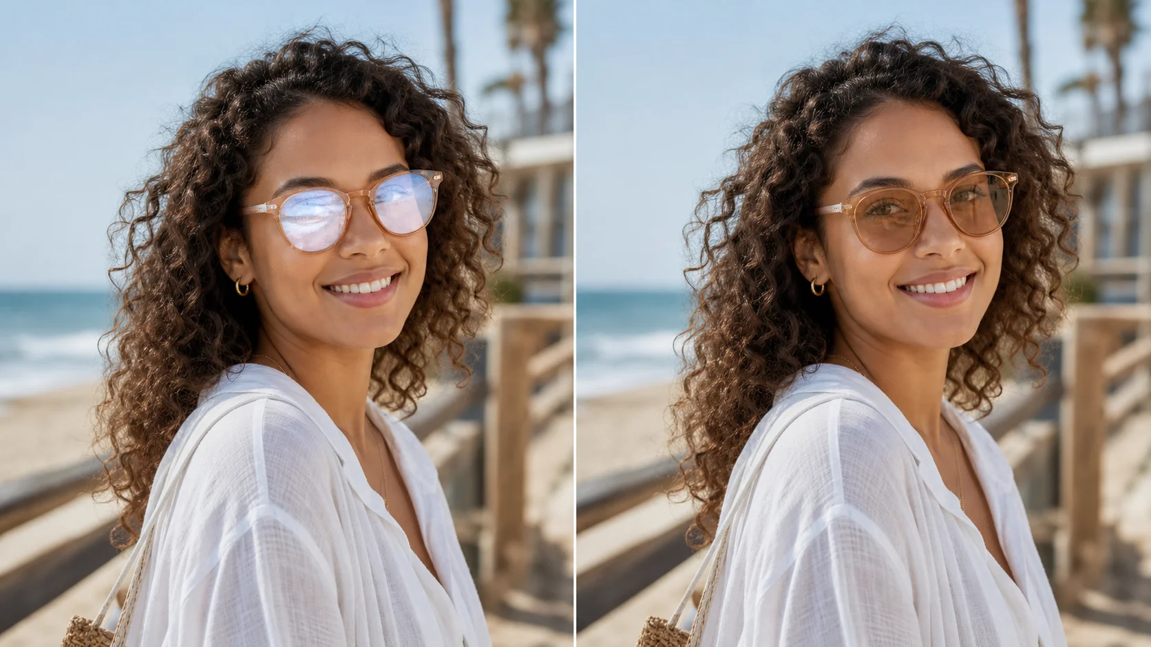 Brand color grading pipeline integration after glasses glare removal