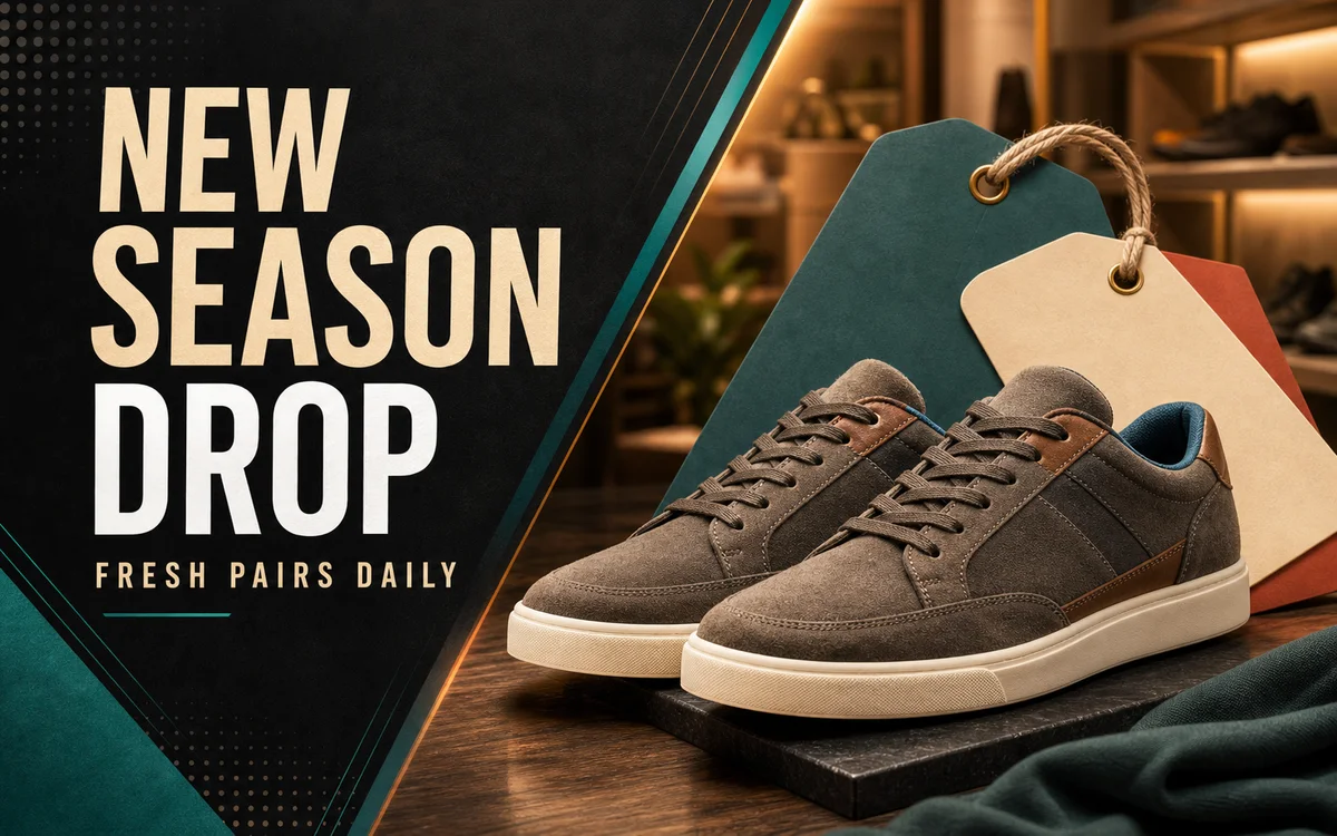 Window-display shoe launch poster concept for a new season campaign